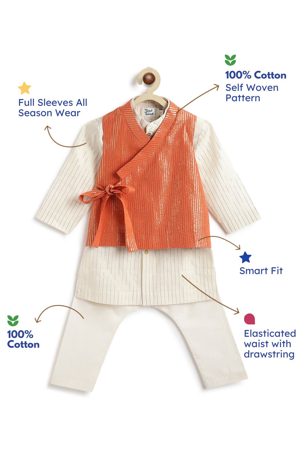 Boys Little Jugnu 3 Pc Bundi Set