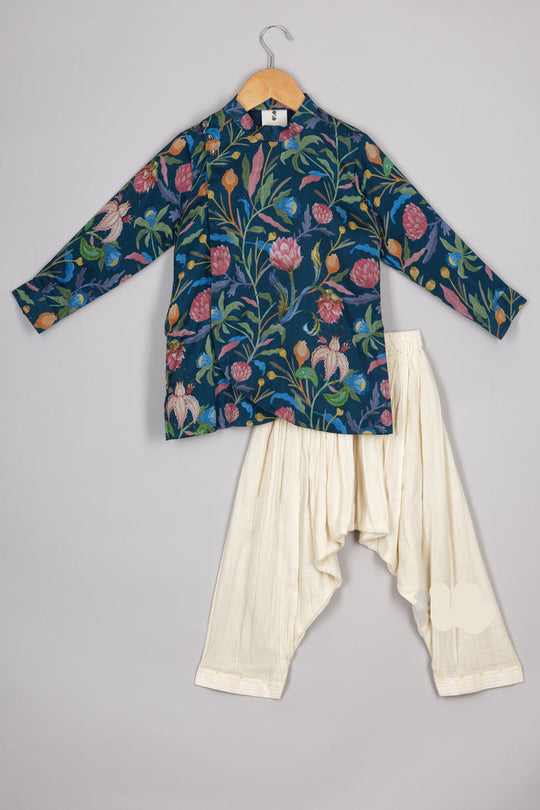 Boys floral kurta patiala set