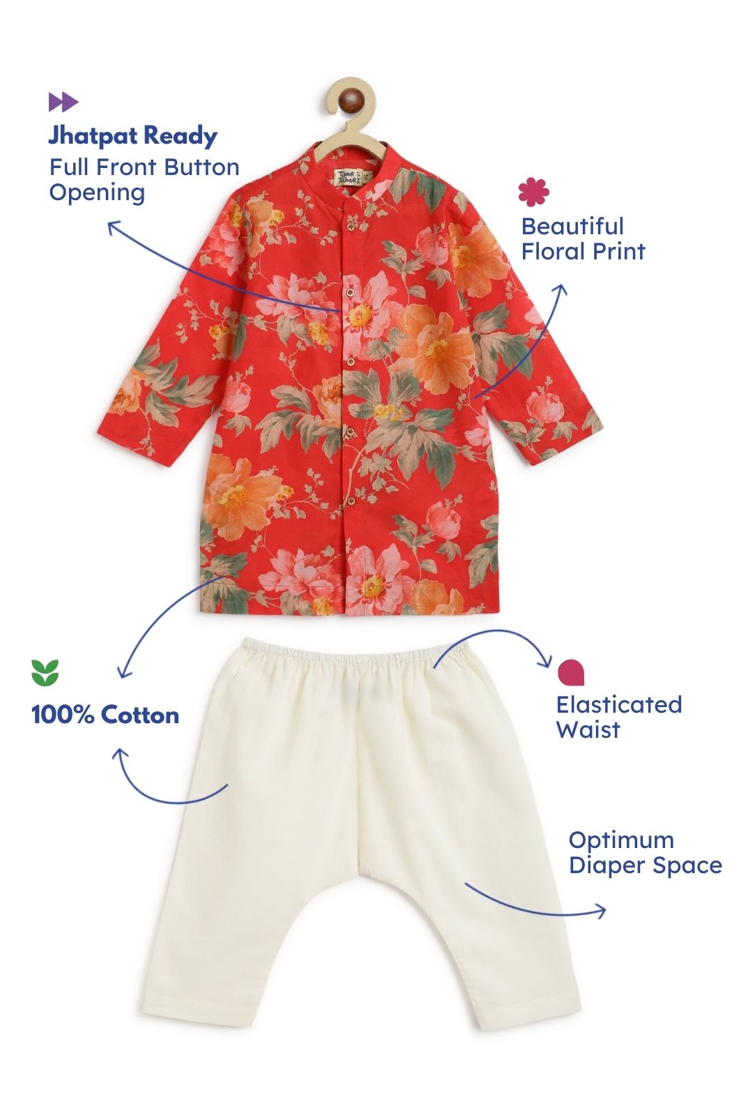 front button kurta boys