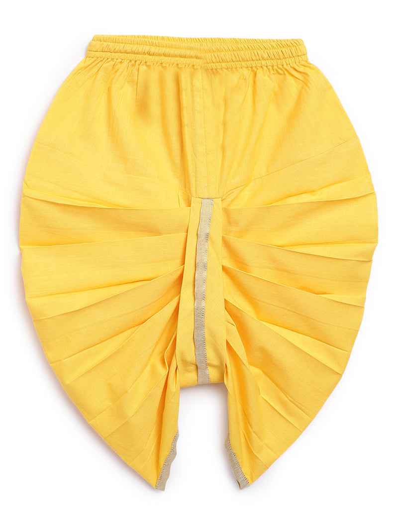 Yellow cotton dhoti