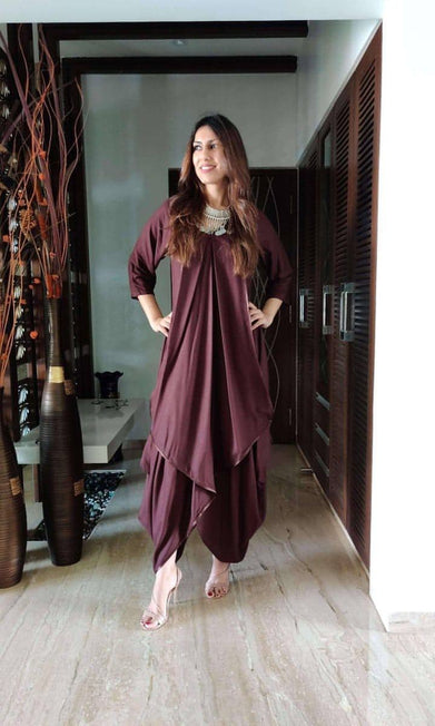 breathable brown cotton dress for women