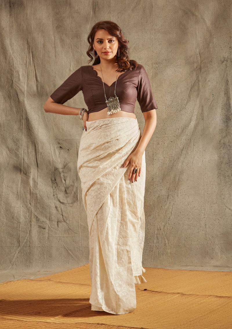 Scallop V neck blouse