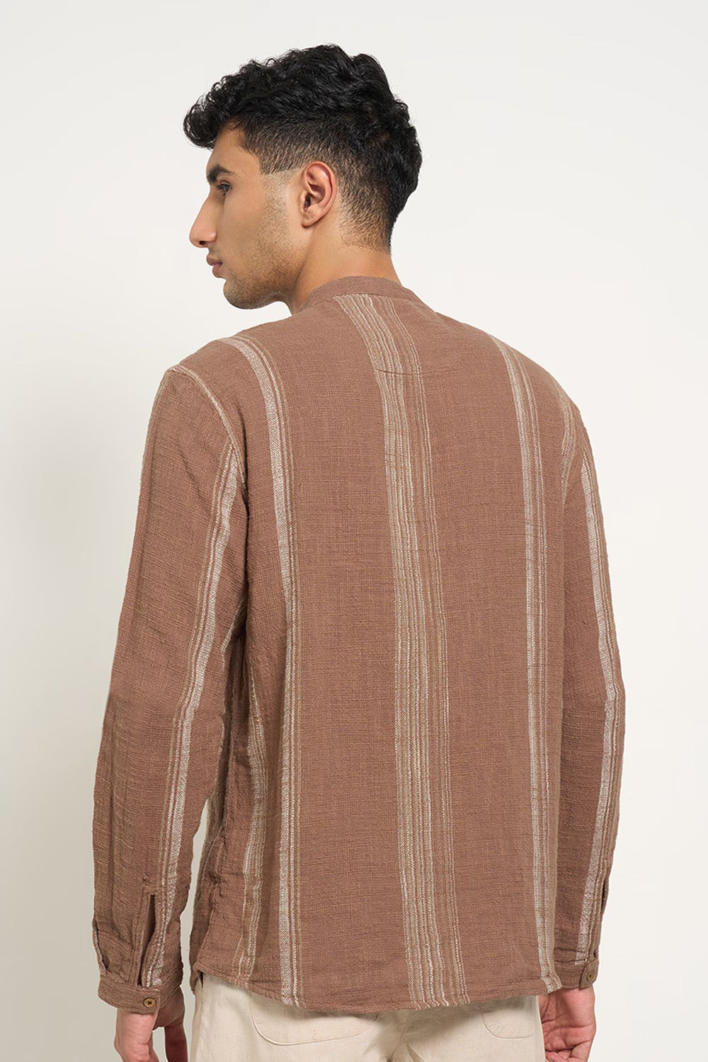 Vertical stripe shirt for men