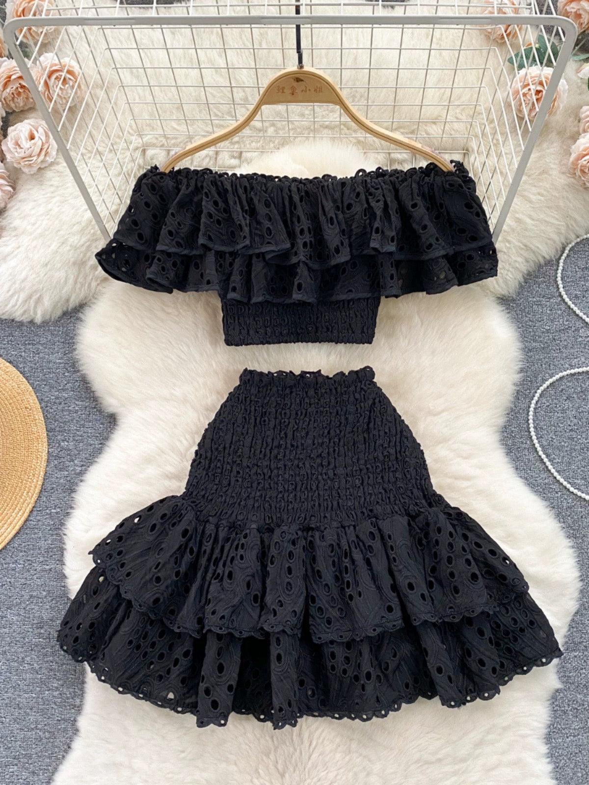 Crop top and skirt set