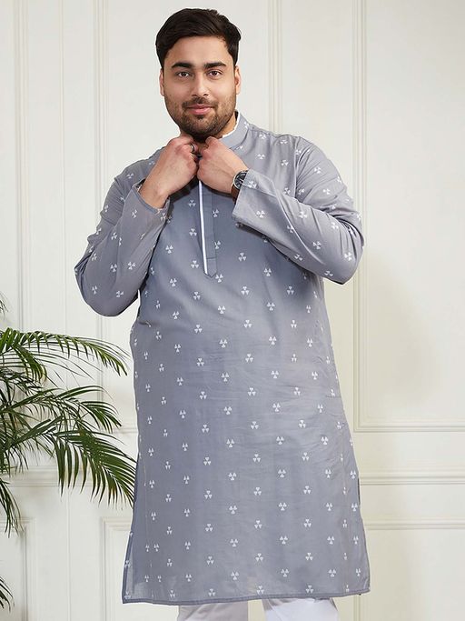Shahanshah Grey Cotton Kurta