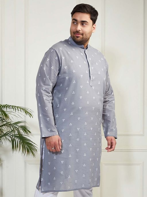 Shahanshah Grey Cotton Kurta