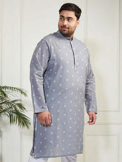 Shahanshah Grey Cotton Kurta