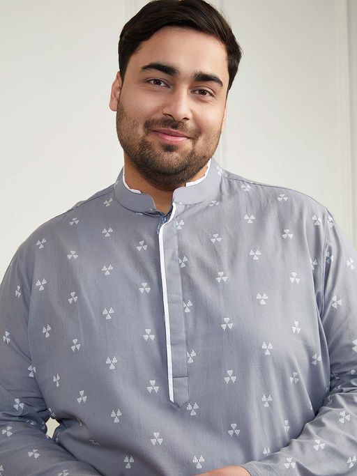 Shahanshah Grey Cotton Kurta