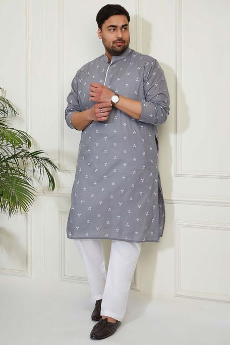 Shahanshah Grey Cotton Kurta