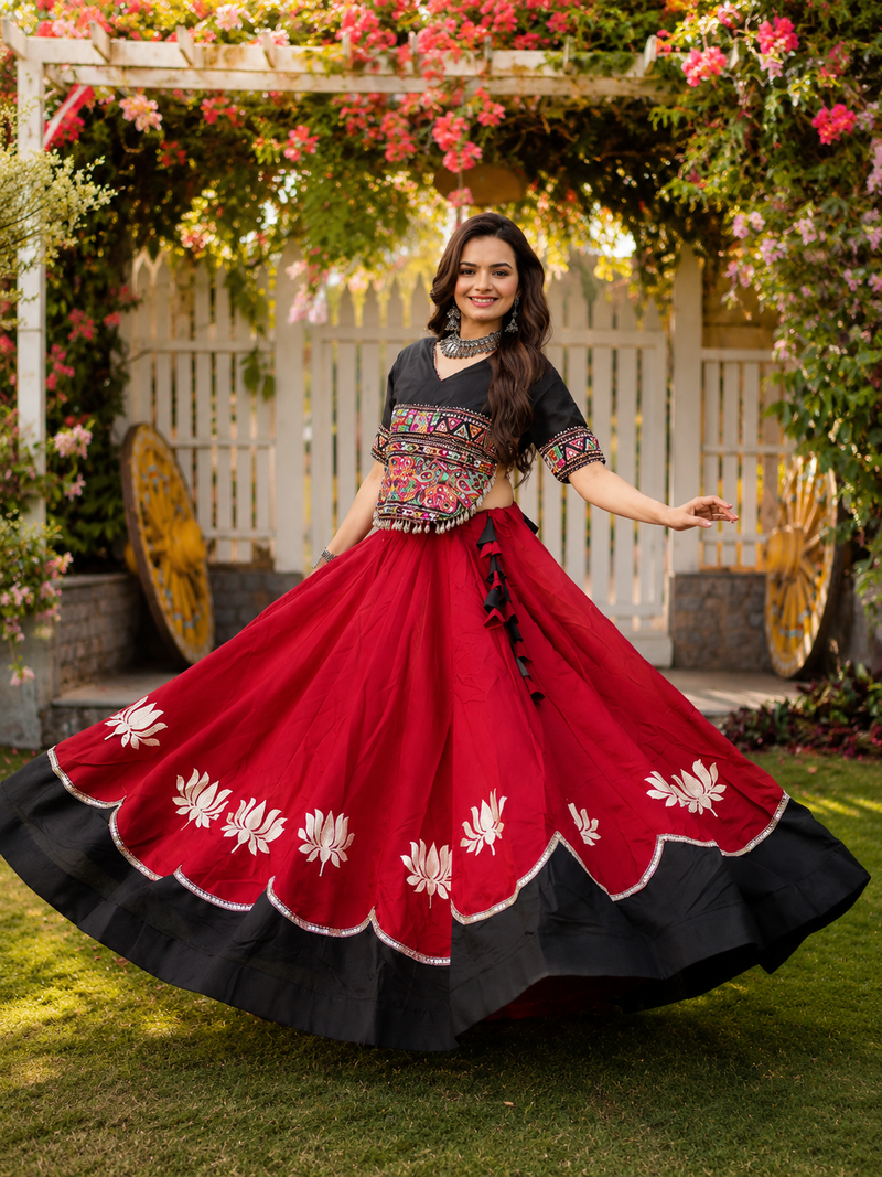 Raas Rang Kutchi Gamthi Navratri Lehenga Set