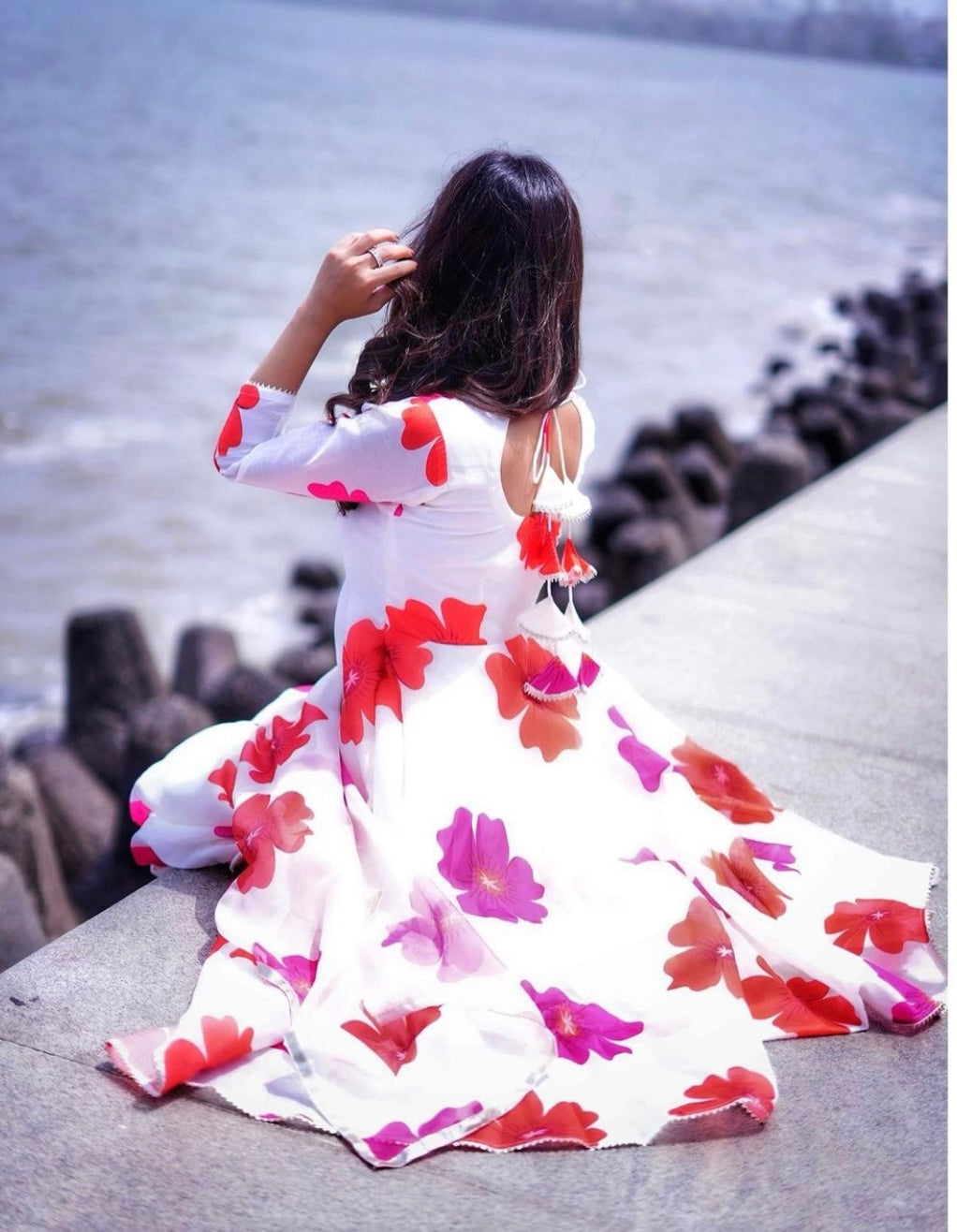 Gotta lace Anarkali set