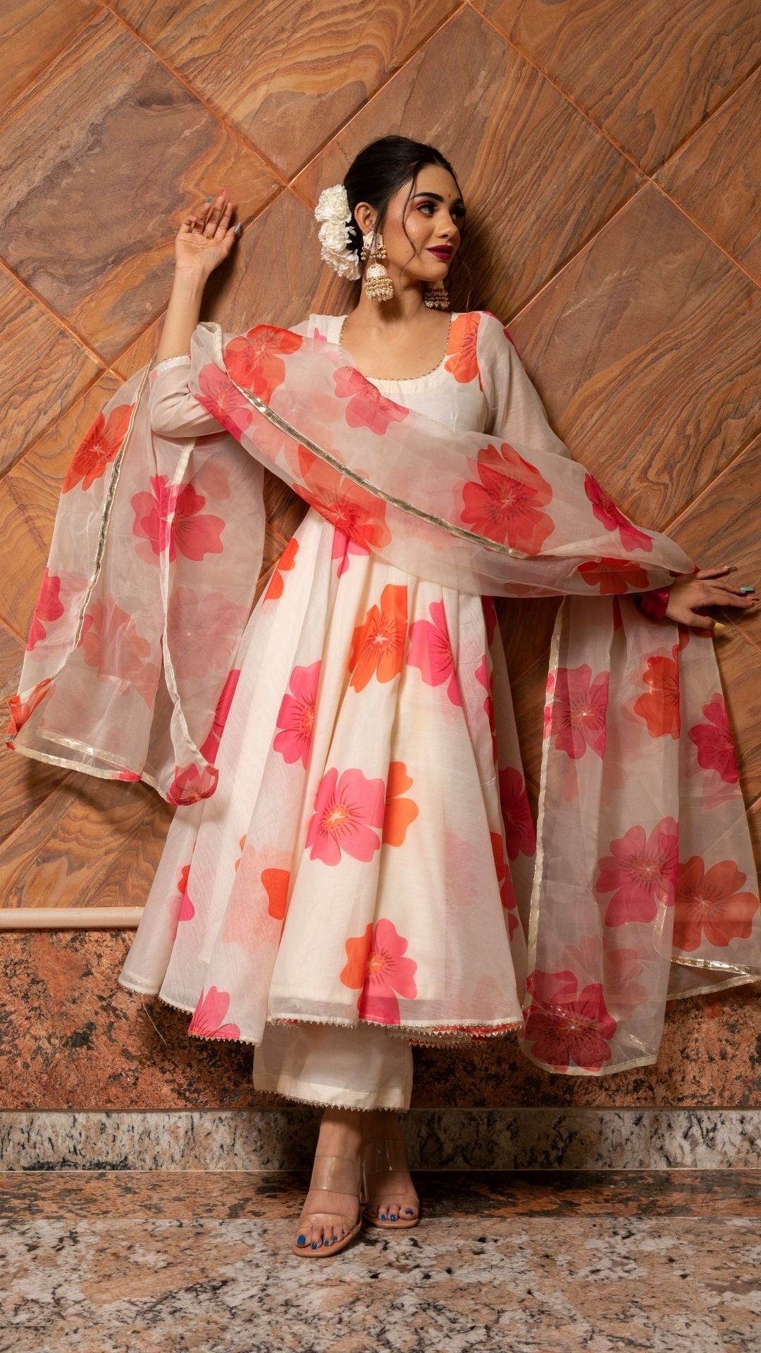 Floral print Anarkali