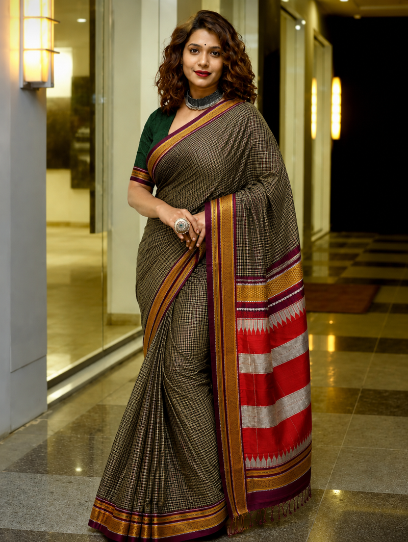 Marathmoli Parampara Traditional khun Saree