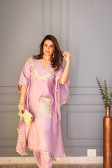 Lilac Chanderi Women Cord Set