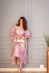 Lilac Chanderi Women Cord Set