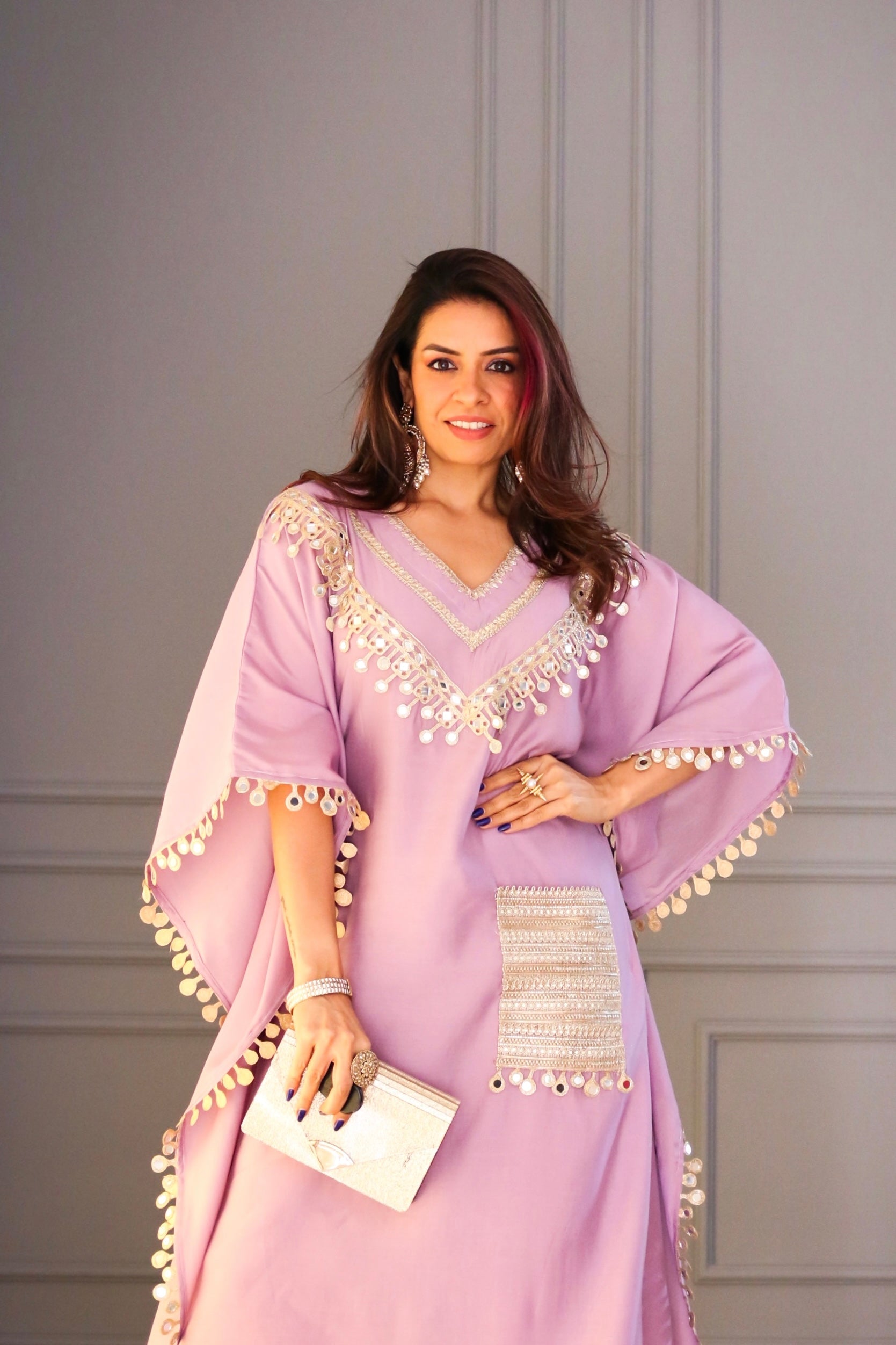 Lilac Chanderi Women Cord Set