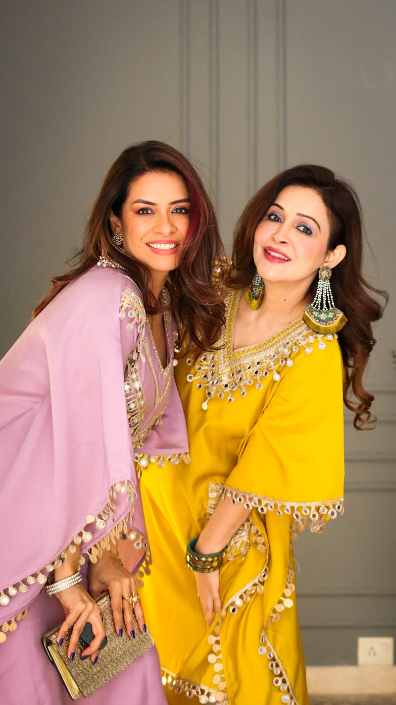 Mustard yellow Chanderi Women Cord Set