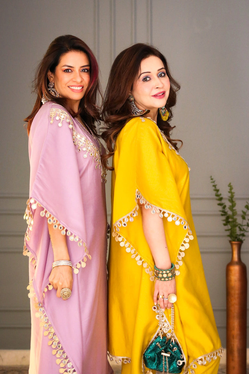 Mustard yellow Chanderi Women Cord Set