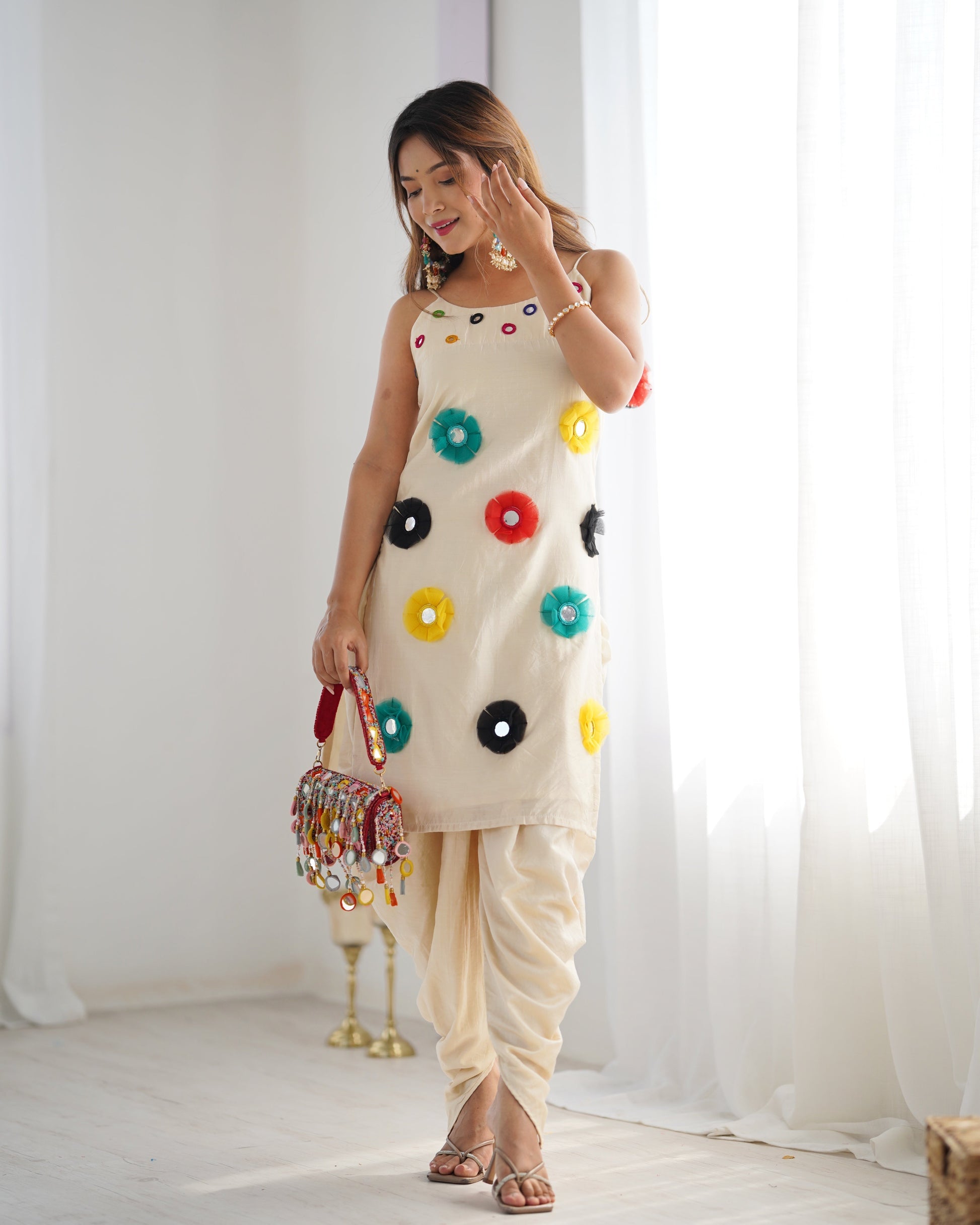 Vibrant Chanderi Women's Kurti Set