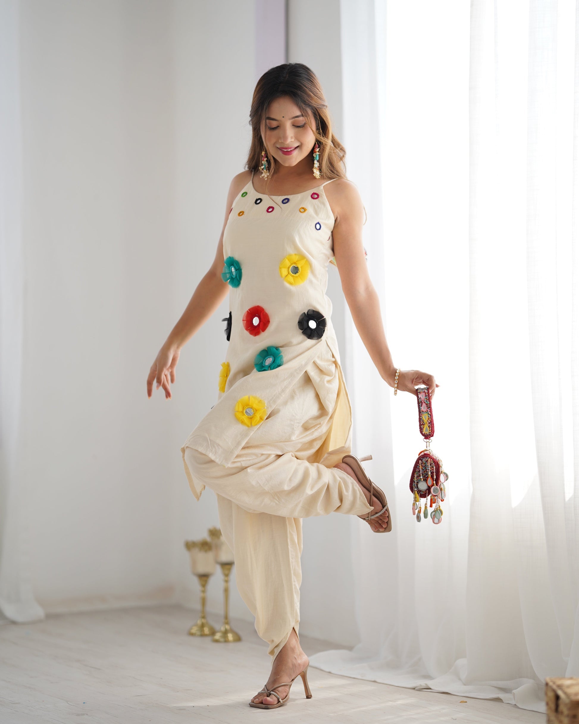 Vibrant Chanderi Women's Kurti Set