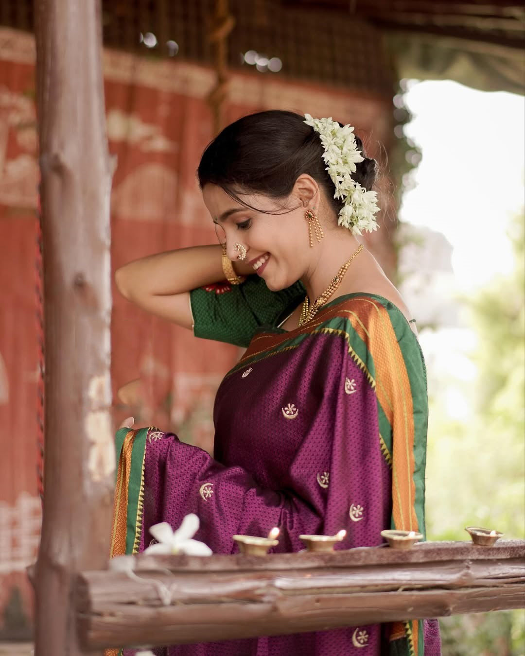 peacock motif traditional saree