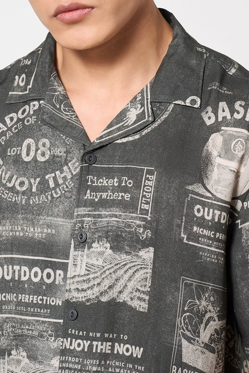 Charcoal button down shirt