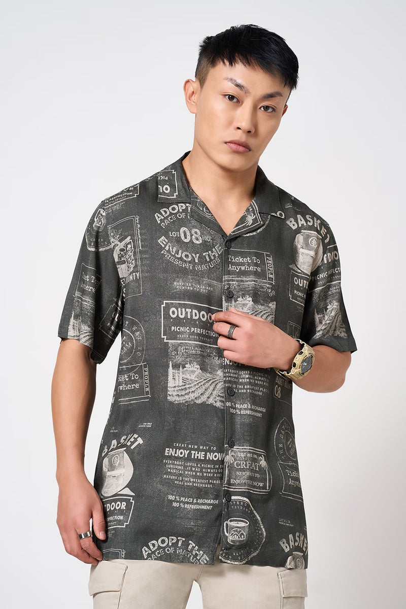 Casual charcoal shirt for men