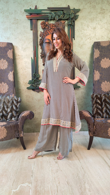 Black Kurta Pant Set for festive occasions