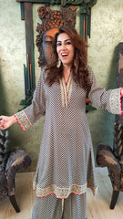 chevron print kurta pant set