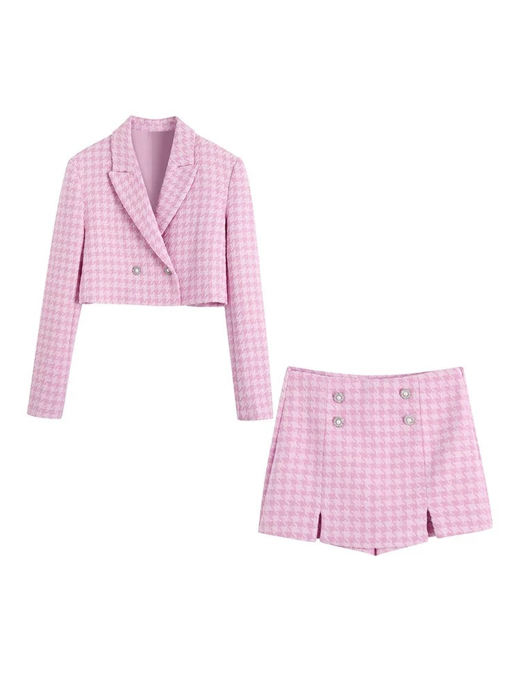 Two-piece tweed outfit