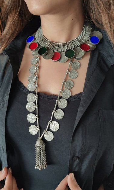 long coin necklace for women