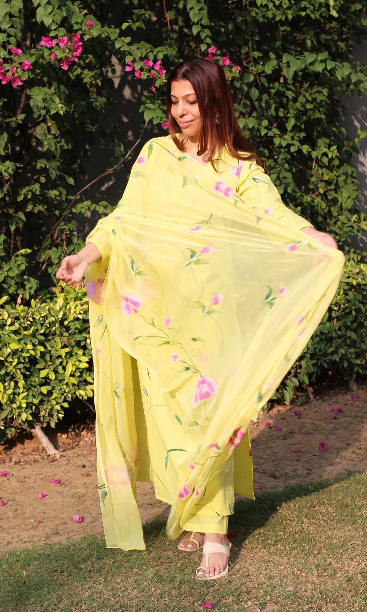 cotton yellow suit set