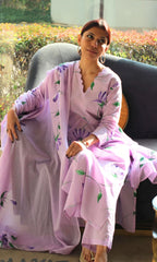 cotton lilac handbrush painted suit