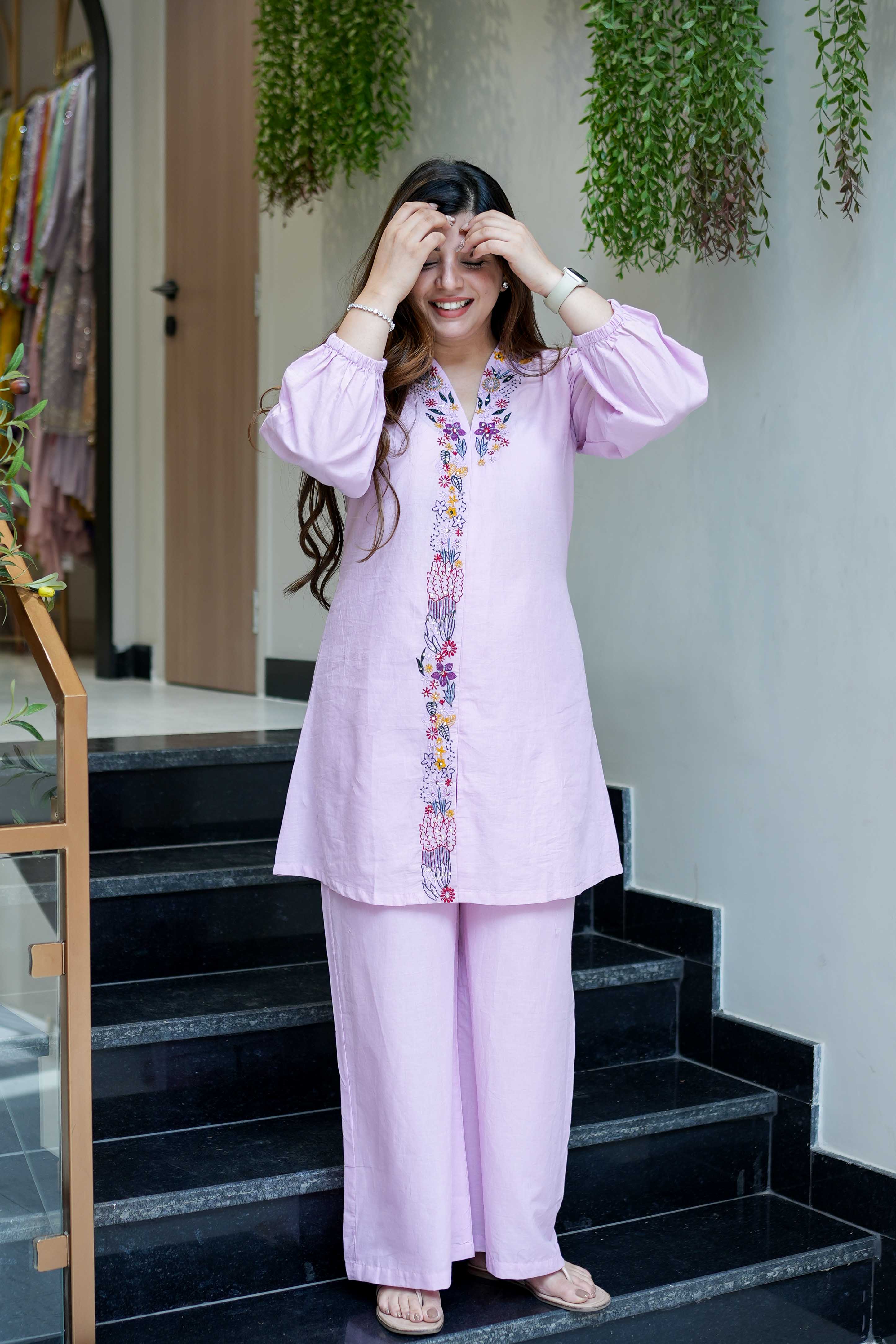 Cotton Embroidered Co-Ord Set