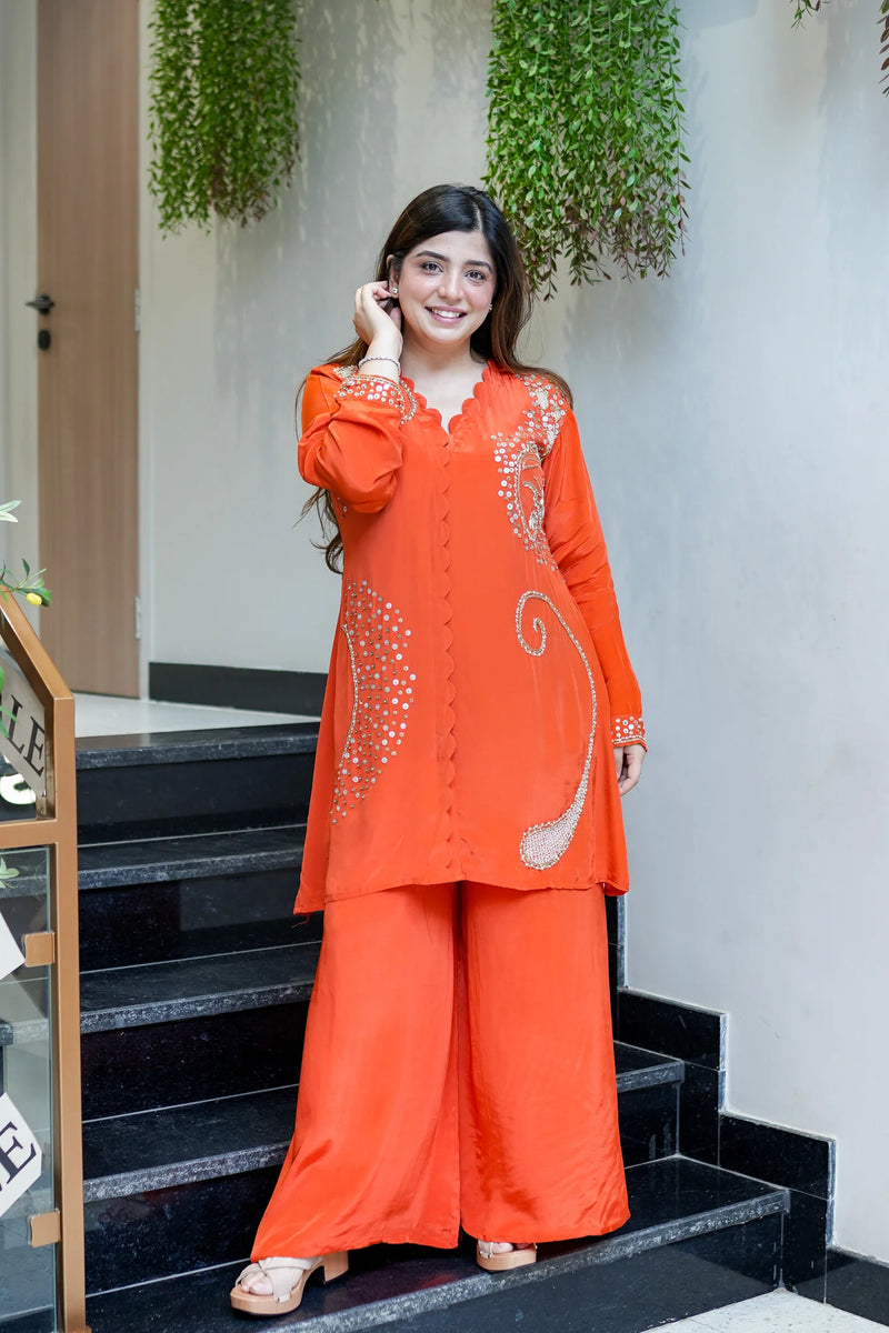 Crepe Khubani Embroidered Co-Ord Set