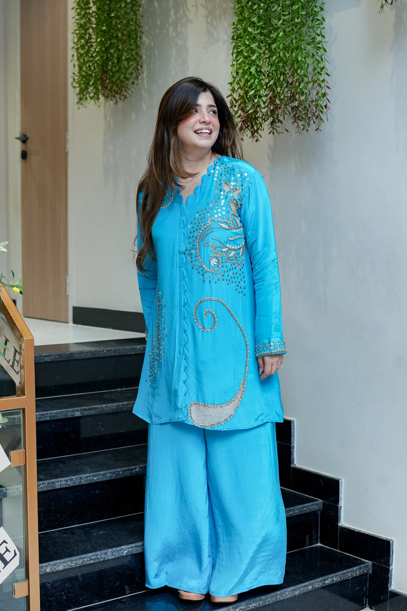 Crepe Khubani Embroidered Co-Ord Set