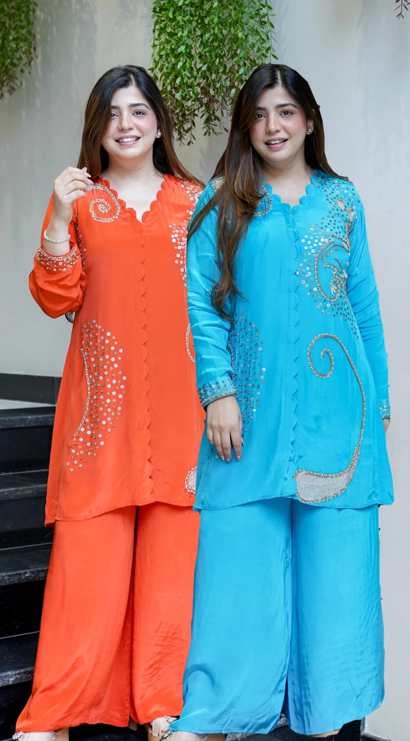 Crepe Khubani Embroidered Co-Ord Set