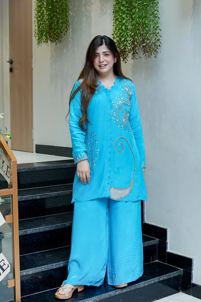 Crepe Khubani Embroidered Co-Ord Set