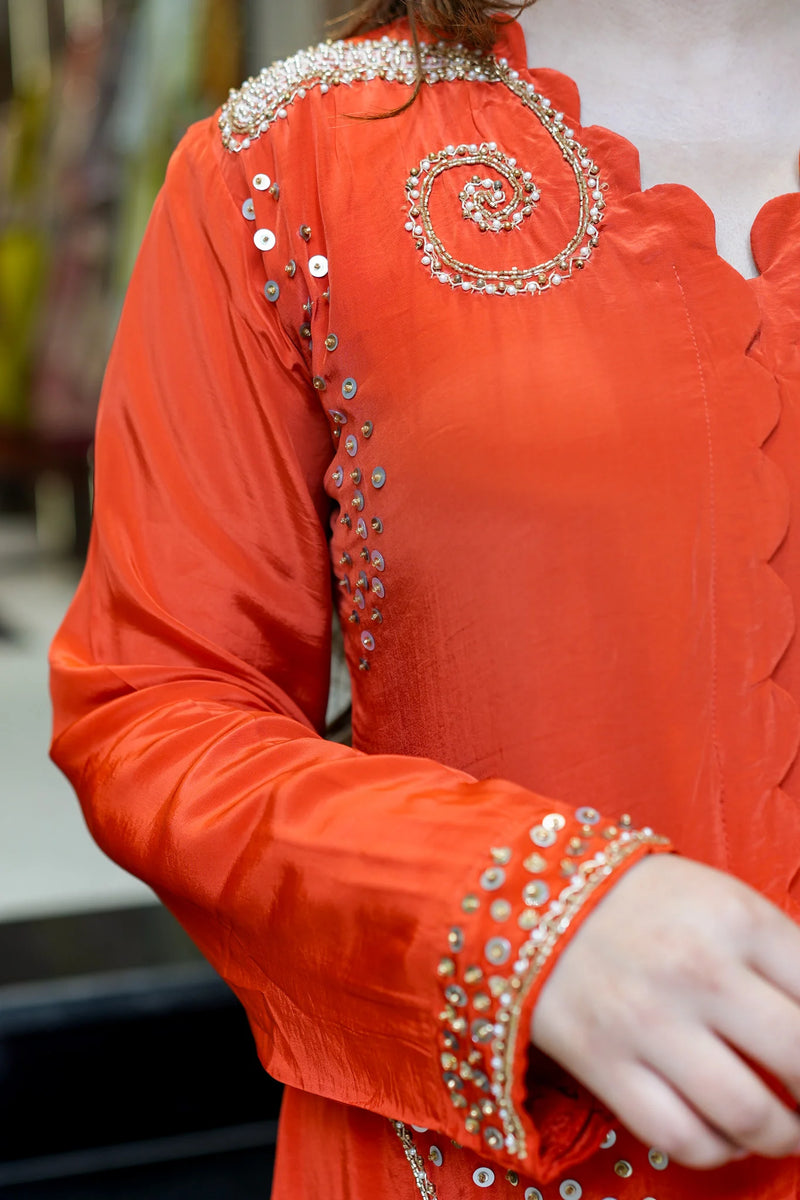 Crepe Khubani Embroidered Co-Ord Set