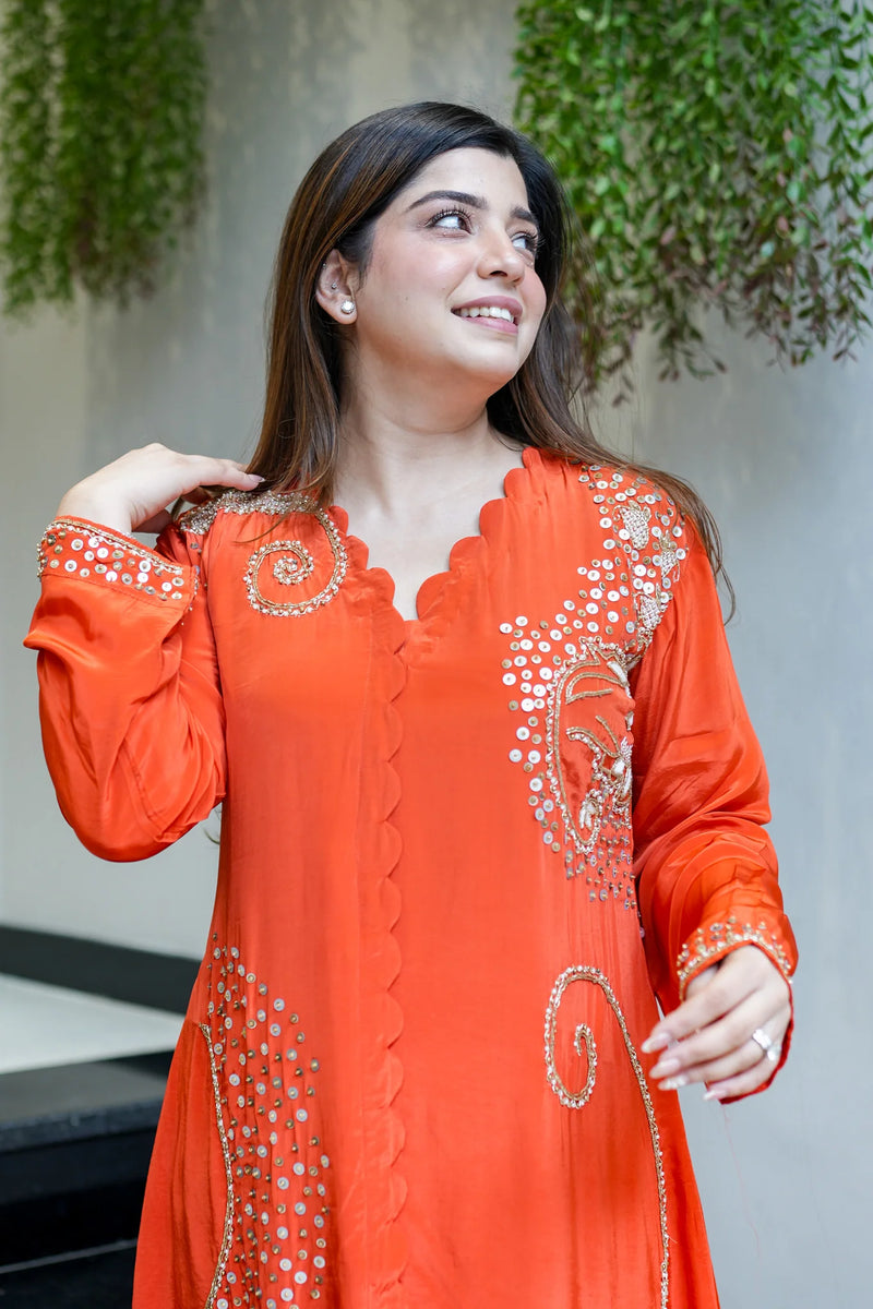 Crepe Khubani Embroidered Co-Ord Set