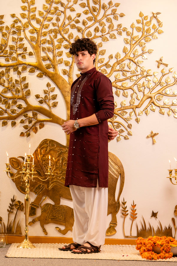 Kurta with mandarin collar