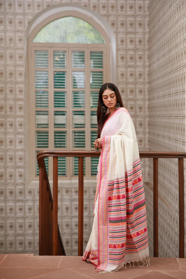 Handwoven Dongria Khadi Cotton Saree