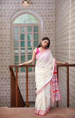 Soft Khadi Cotton Saree with Thread Work