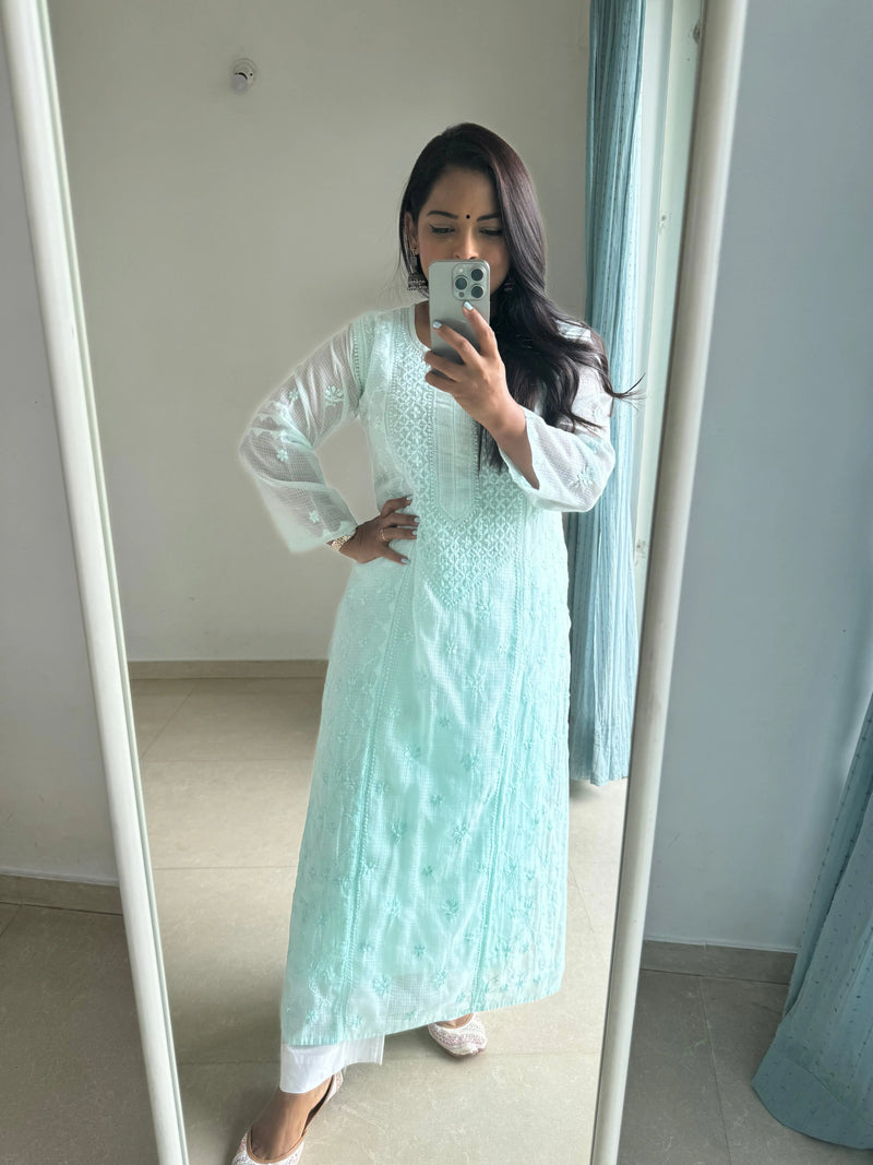 Hand embroidered cotton kurti