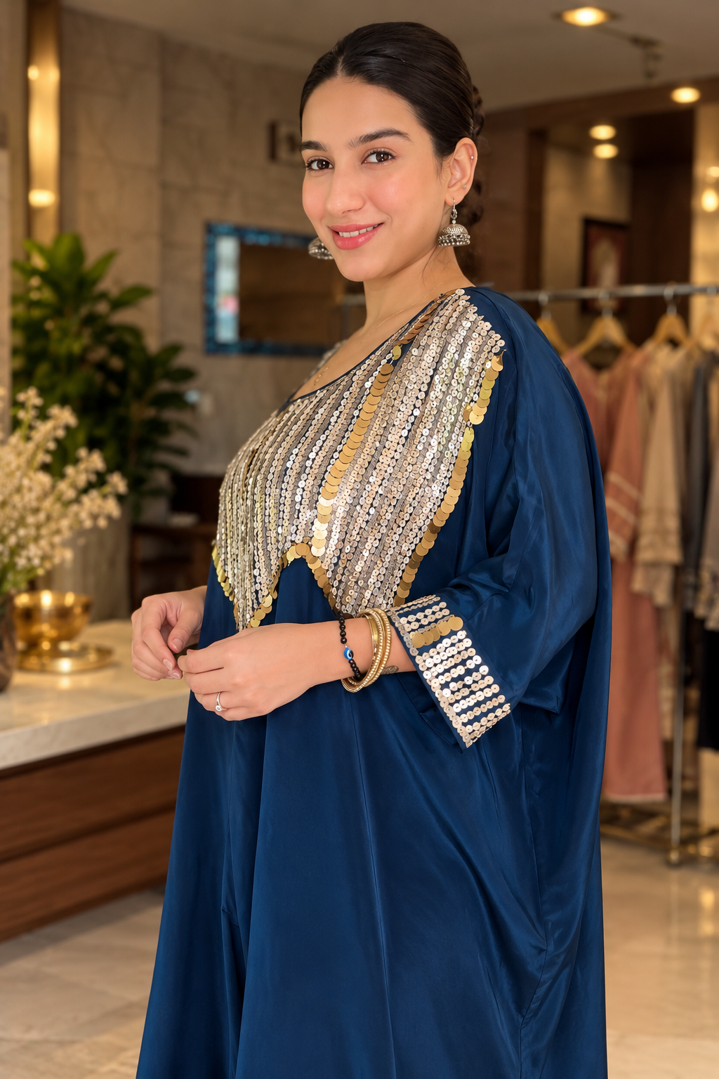 Zara Embellished Kaftaan Palazzo Set