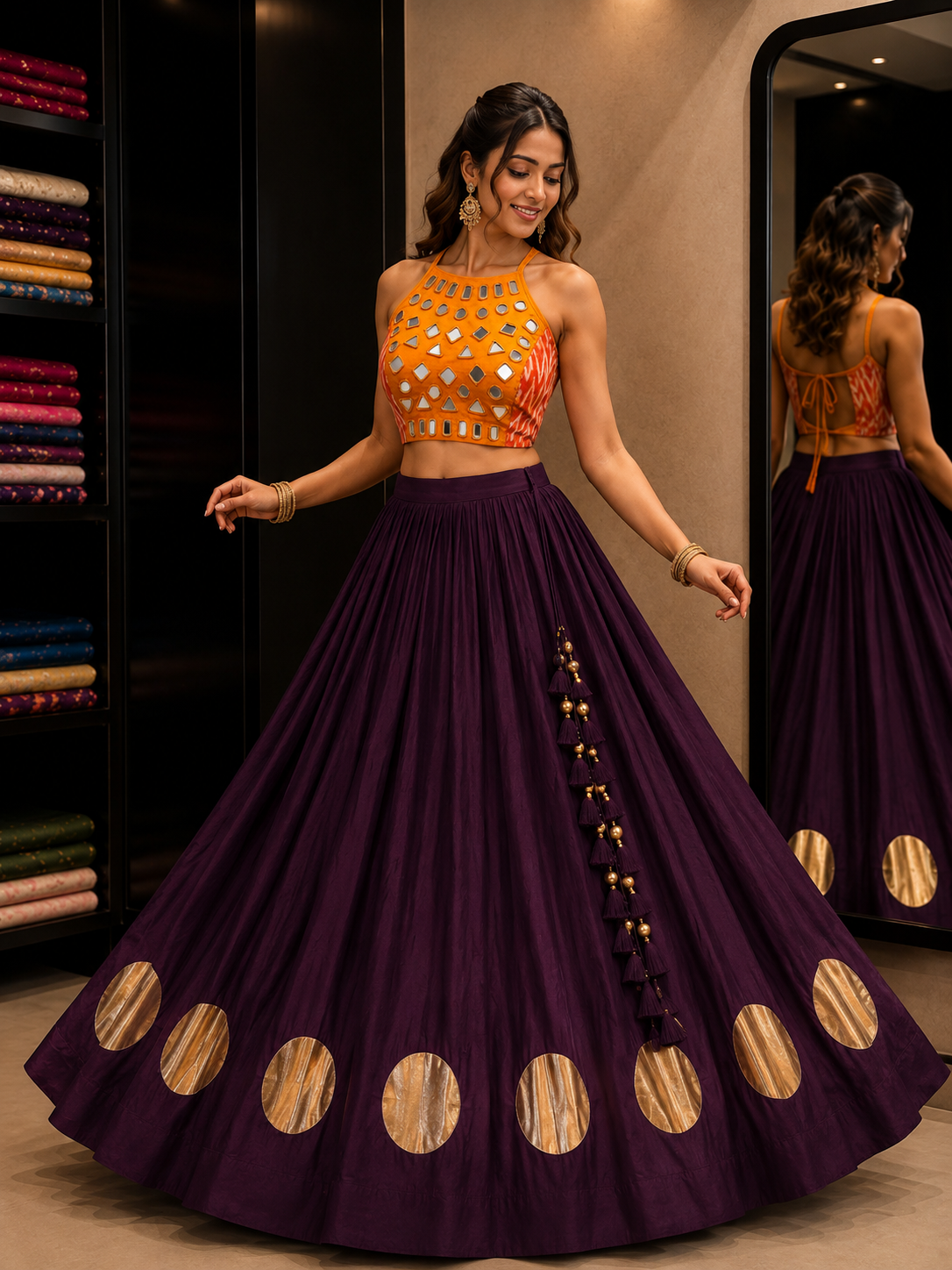 Premium Shisha Work Sleeveless Halter Blouse