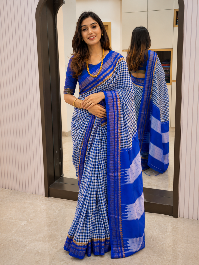 Dakshina Ikkal Zari Cotton Saree
