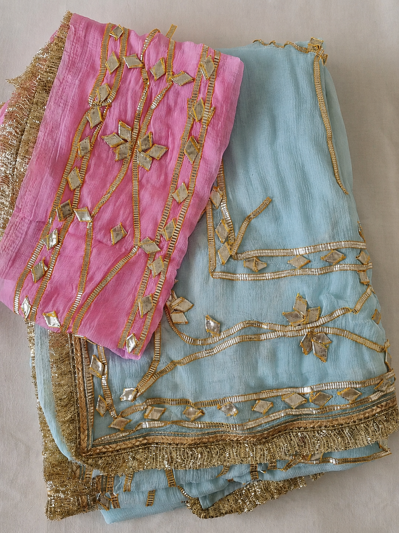 Bandhej Kaccha Gotta Chiffon Saree