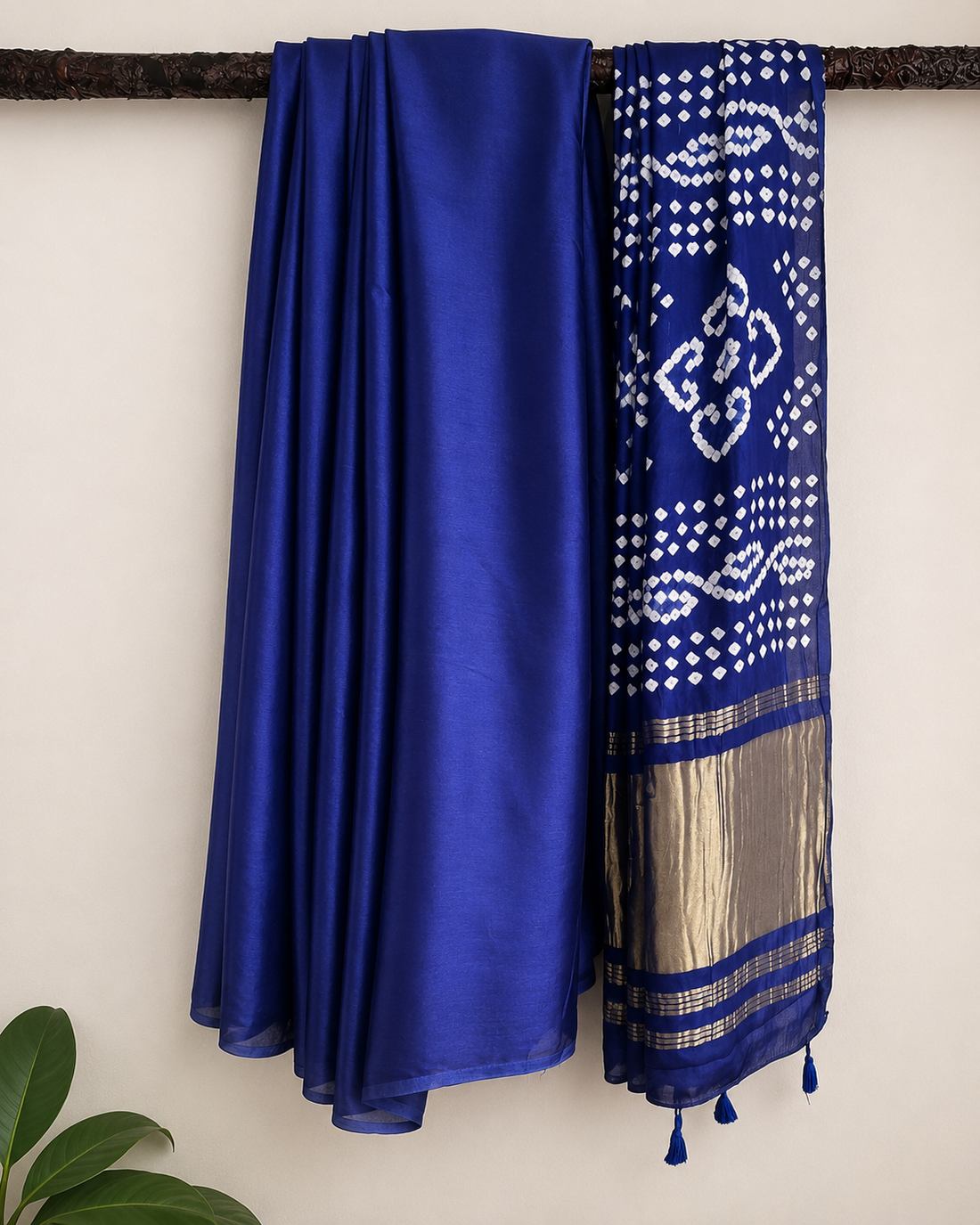Amora Purple Satin Silk Saree with Gold Tissue Pallu