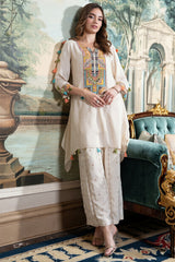 Off-White Muslin Embroidered Co-Ord Set